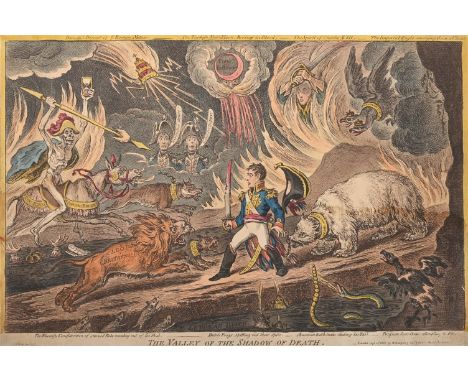 JAMES GILLRAY (BRITISH 1756-1851)  THE VALLEY OF THE SHADOW OF DEATH Etching and aquatint with original hand-colouring Publis