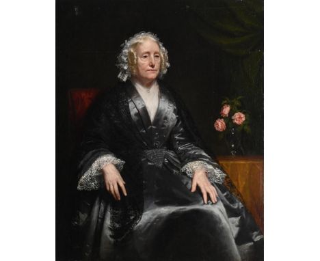 JOHN GILBERT GRAHAM (SCOTTISH 1794-1866)  PORTRAIT OF MRS. OSWALD OF SCOTSTON Oil on canvas Signed and dated '1855' (lower le