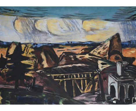 ‡ MAX BECKMANN (GERMAN 1884-1950)  GROSSER STEINBRUCH IN OBERBAYERN (LARGE QUARRY IN UPPER BAVARIA) Oil on canvas Signed and 