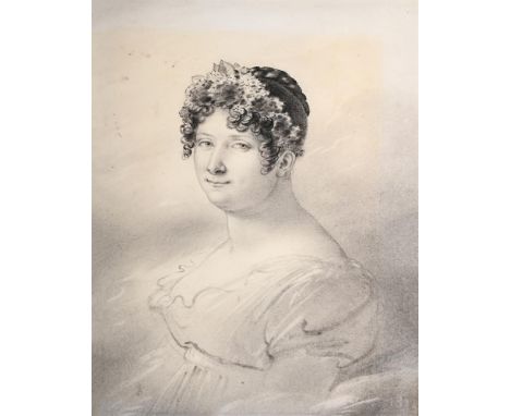 ANNE-LOUIS GIRODET-TRIOSON (FRENCH 1767-1824)  PORTRAIT OF ADÉLAÏDE DE LA GRANGE Black chalk and stump Dated '1812' (lower ri