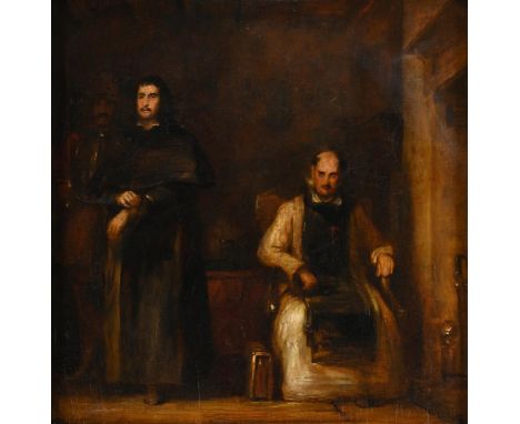 ‡ SIR DAVID WILKIE (SCOTTISH 1785-1841) HENRY WARDEN BROUGHT BEFORE FATHER EUSTACE Oil on panel Indistinctly signed (upper ri