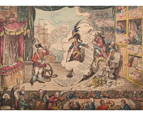 JAMES GILLRAY (BRITISH 1756-1851)  PACIFIC-OVERTURES, OR - A FLIGHT FROM ST CLOUD'S 'OVER THE WATER TO CHARLEY' - A NEW DRAMA