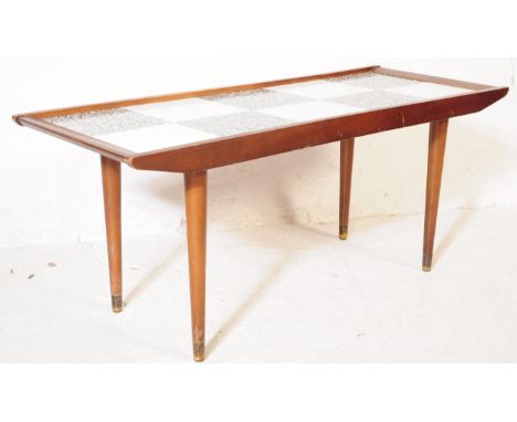 Remploy Furniture - A retro mid 20th century circa 1960s Remploy teak and Formica top coffee table with detachable legs. The 