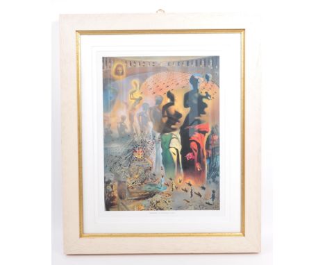 A contemporary 20th Century framed and glazed art print titled 'Hallucinogenic Toreador' by&nbsp;Salvador Dali. Measures 42cm