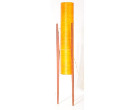 Rocket Lamp - A retro 1960s Space Age teak wood and acrylic floor standing lamp / standard light comprising of dual bulb fitt