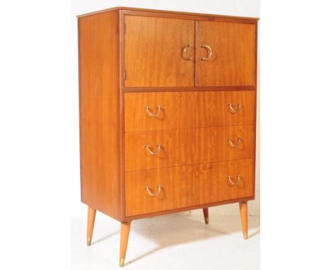 G Plan Furniture - British Modern Design - A vintage mid 20th century teak veneered linen chest of drawers / cabinet. Rectang