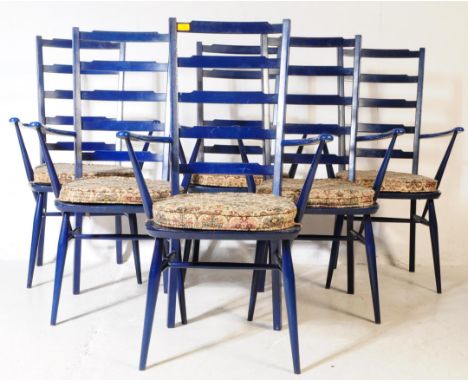 Lucian Ercolani - Ercol Furniture - British Modern Design - A set of six mid 20th century carver dining armchairs. Model numb