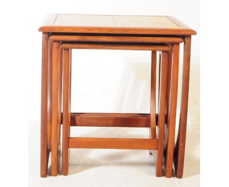 G-Plan - Fresco - A retro mid 20th century circa 1960s teak wood G-Plan &lsquo;Fresco&rsquo; nest of three graduating tables 