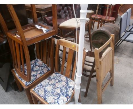 8 pieces inc. Stand chairs, lamp and stool etc