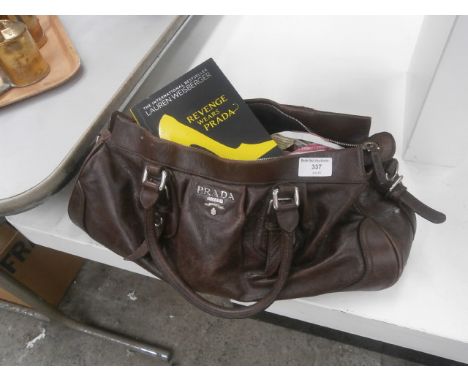 brown leather prada handbag with provenance (mick)