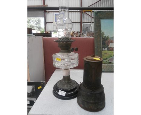 oil lamp & one other