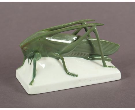 Figur "Heuschrecke", naturalistisch staffiert, H 6, Modellnr. 647, Entwurf Albert Caasmann von 1923, Rosenthal, um 1923 