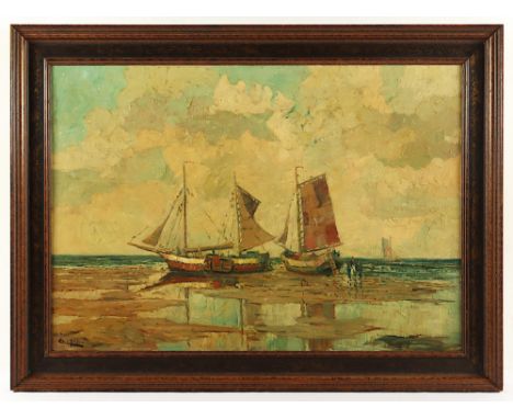 Cuiper, Carl (1865-1935), "Fischerboote am Strand", Öl/Lwd., 70 x 100, unten links signiert, R. 