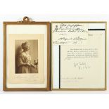 Foto, Karte und Autographen von Auguste Viktoria von Preußen, Autograph Prinz Eitel Friedrich von Pr