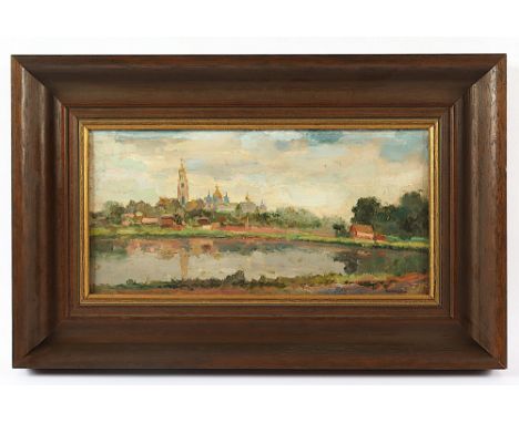 Imkhanitsky, Aleksandr Markovich (1909-1979), "Blick auf das Dreifaltigkeitskloster von Sergijew Possad", Öl/Malkarton, 18,5 