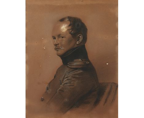 Krüger, Franz (1797-1857), "Portrait des Emil Beelitz", Kreide/Papier, 22 x 17 (Passepartoutausschnitt), unten rechts signier