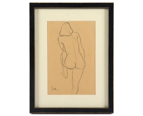 Seitz, Gustav, "Rückenakt", Bleistift/Papier, 30 x 19, unten links monogrammiert und datiert '52, R. 