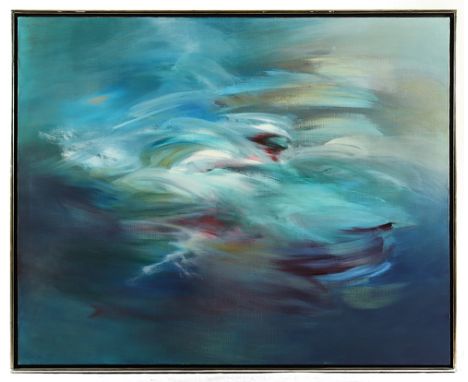 Riese, "o.T.", blau, Acryl/Lwd., 100 x 125, unten links signiert und datiert 1992, R. 