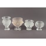 vier kleine Vasen, Kristall, Lalique