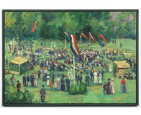 Kroh, Heinz (1881-1972), zugeschrieben, "Schützenfest", Öl/Lwd., 42 x 60, R., aus dem direkten Nachlass des Künstlers 