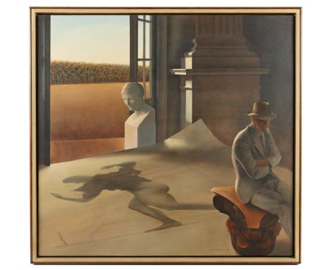 Soppelsa, George (*1939), "Emigrant", Acryl/Lwd., 70 x 75, unten rechts signiert und datiert '85, R. 