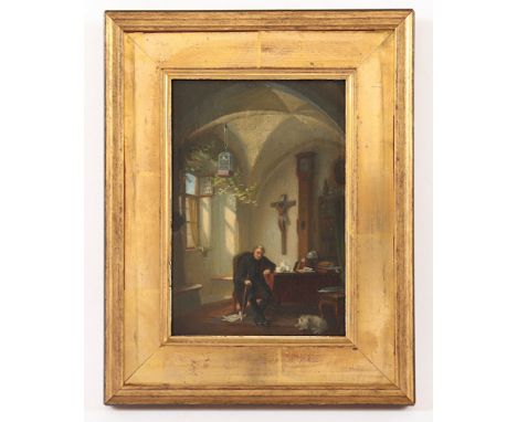 Genremaler um 1900, "Das Mittagsschläfchen", Öl/Holz, 19 x 14, R. 