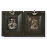 Friedrich III. und Victoria, Paar Portraitreliefs, deutsch, um 1880