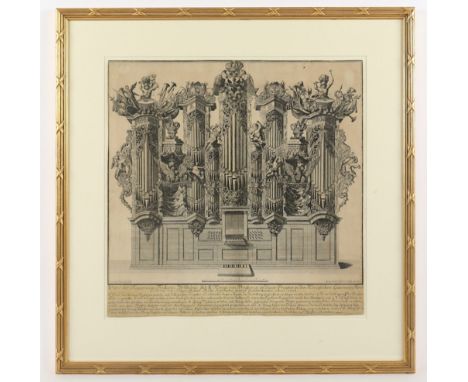 Orgelprospekt der Berliner Garnisonkirche, Kupferstich, 38 x 45, von Georg Paulus Busch, Berlin, M.18.Jh., R. 