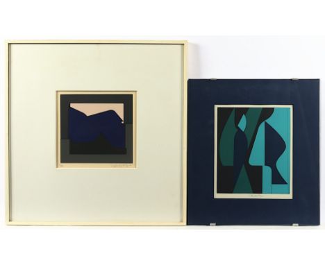 Vasarely, Victor, zwei Arbeiten, "o.T.", Farbserigrafien, bis 24 x 19, jeweils handsigniert, eine nummeriert 6/20, (1959), R.
