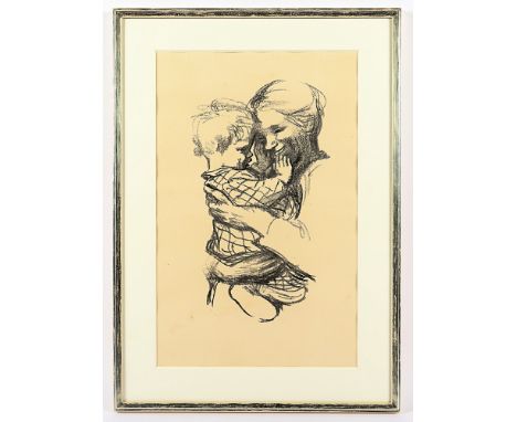 Kollwitz, Käthe (1867-1945), "Mutter mit Kind auf dem Arm", Original-Lithografie, ca. 36 x 21, 1916, Knesebeck  136 A II, R. 