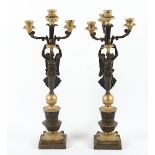 Paar figürliche Leuchter, Bronze, um 1870