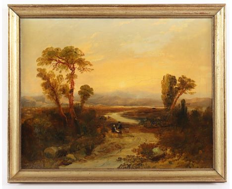 England 19.Jh., "Landschaft in den Highlands", Öl/Lwd., 32,5 x 41, doubliert, R. 