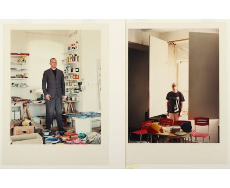 Fuchs, Albrecht, 2 Fotos, Thomas Kippenberger/ Thomas Demand, Der Künstler im Atelier. Colorabzug. Auf Kodak-Papier. 40,5 x 3