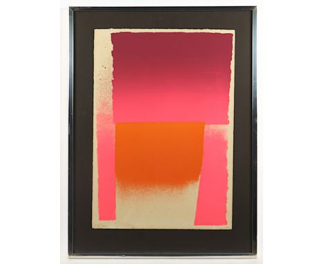 Geiger, Rupprecht, "o.T.", Farbserigrafie, 60 x 42 (Blattgröße), nummeriert 6/10, handsigniert und datiert, fleckig, R.