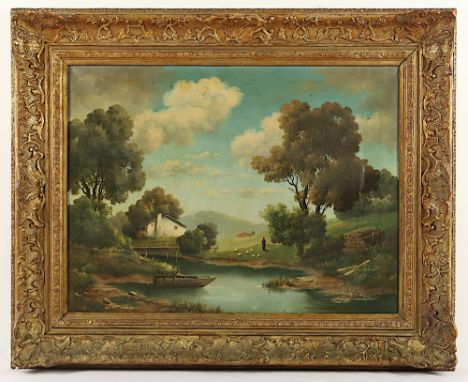 Maler um 1900, "Landschaft im Allgäu", Öl/Lwd., 60 x 80, R. 