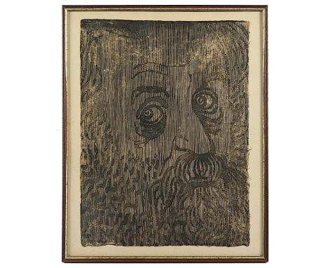 Pankok, Otto, "Selbstbildnis", Original-Holzschnitt, 49 x 35,5, rechts unten in der Darstellung signiert, 1942, WV Zimmermann