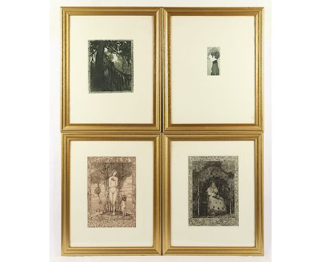 Vogeler, Heinrich, vier Radierungen, spätere Abzüge, bis 32 x 22, R. 