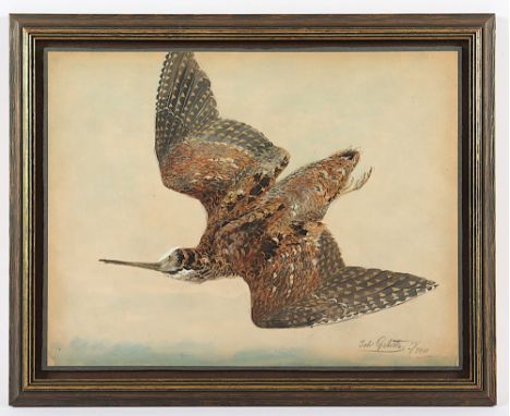 Gehrts, Johannes (1855-1921), "Waldschnepfe", Aquarell/Gouache/Papier, 23 x 29,5, unten rechts signiert und "11/1910" datiert