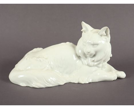 Figur "Liegende Katze", H 12, Modellnr. 168, Entwurf Theodor Kärner, Rosenthal, 1921-22 