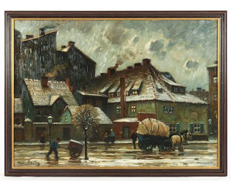 Hartig, Hans (1873-1936), "Tauwetter", Öl/Platte, 55 x 75, unten links signiert, R. 
