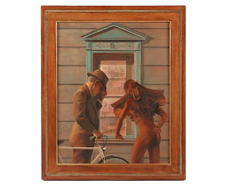 Soppelsa, George (*1939), "Death of the secretary", Acryl/Lwd., 44 x 60, unten rechts signiert und datiert '87, R. 