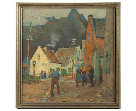 Brantzky, Franz (1871-1945), "Kappesboore in der Kölner Vorstadt", Öl/Platte, 52,5 x 52,5, unten links signiert, R. 