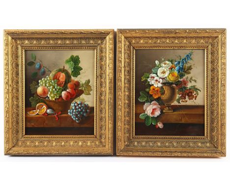 de Bruyn, Cornelis Johannes (1763-1828), "Paar Stilleben", Öl/Holz, 25 x 20, jeweils unten rechts signiert, R. 