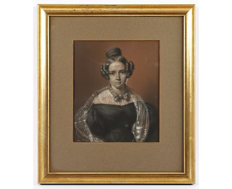 Krüger, Franz (1797-1857), zugeschrieben, "Portrait der Caroline Höfer", Kreide/Papier, 24,5 x 21 (Passepartoutausschnitt), R