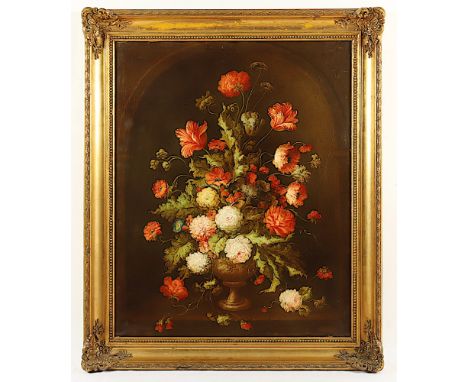 Dols, A. (Maler A.20.Jh.), "Blumenstilleben", Öl/Lwd., 100 x 80, unten links signiert, R. 