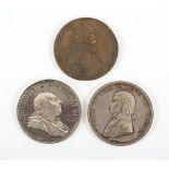 drei Medaillen Preußen, Silber, Bronze, E.18.Jh.