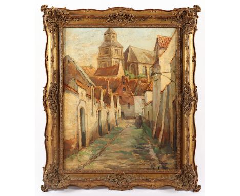 Gevers, René (1869-1944), "Flandrisches Städtchen", Öl/Lwd., 60 x 45, unten rechts signiert, R. 