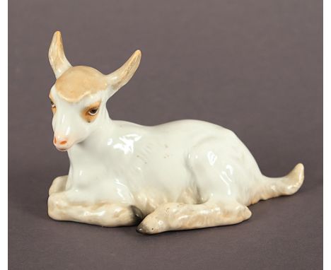 Figur "Zicklein", naturalistisch staffiert, H 7, Modellnr. 825, Entwurf Max Hermann Fritz, Rosenthal, 20.Jh. 