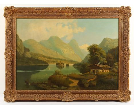 Heyn, Heinrich Eduard (1856-1932), "Alpseepanorama", Öl/Lwd., 70 x 95, unten rechts signiert, R. 
