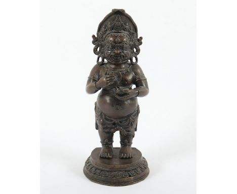 Mahakala, Bronze, zweiteilig, H 26,5, Tibet 